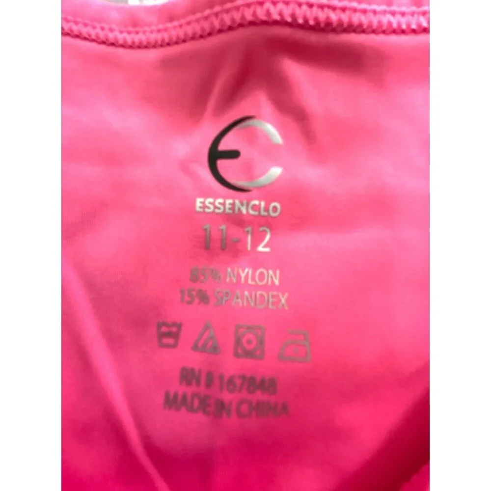 Essence Girls Dance Outfit 2 PC Pink Pants/Crop Top Size 11-12